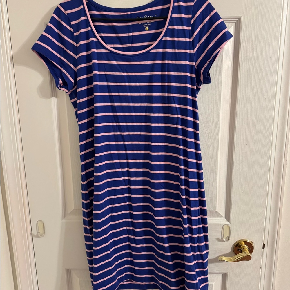 Lilly Pulitzer Navy and Pink Striped Top